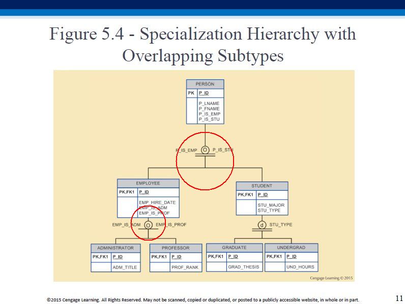 Figure 5.4 - Specialization Hierarchy with Overlapping Subtypes